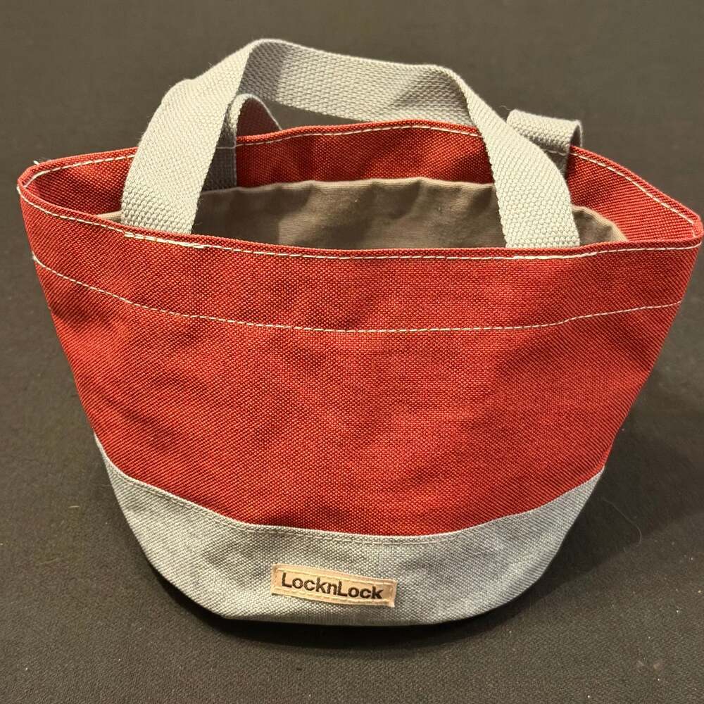Lock N Lock Red & Grey Mini Tote/Bag 10” Opening